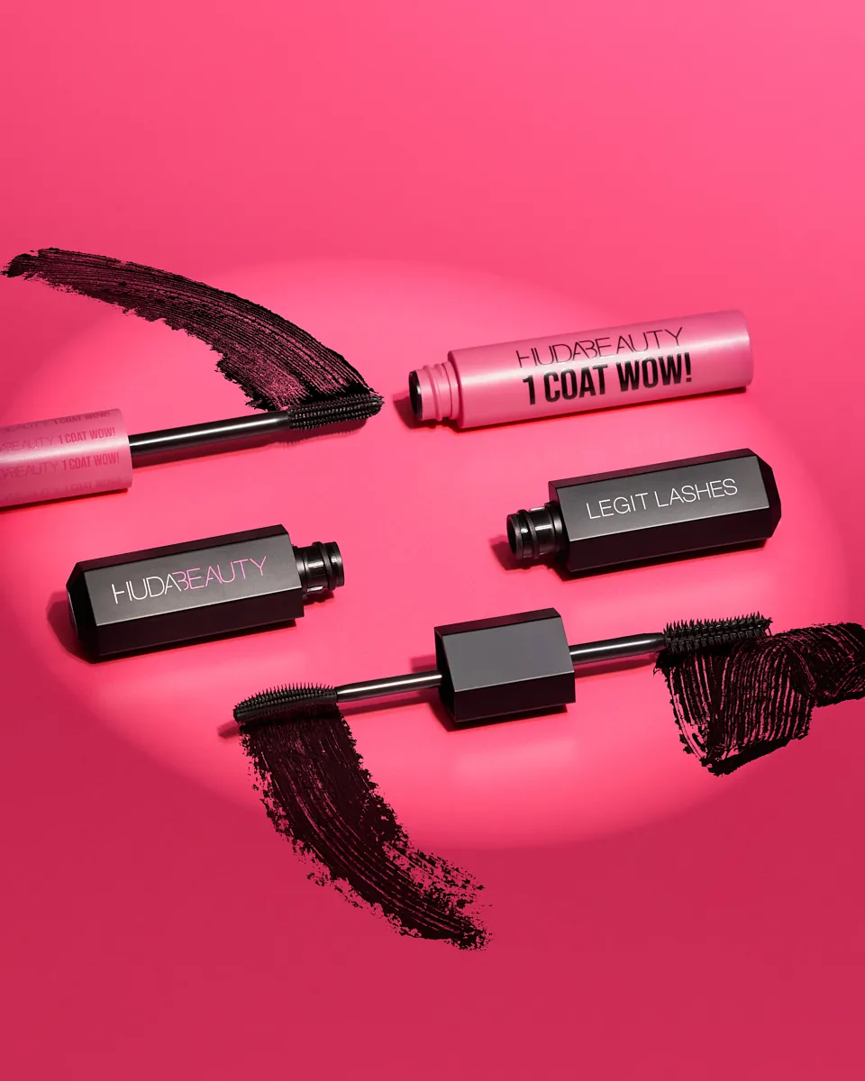 Huda Beauty 1 Coat Wow product photography by Aleksandar Pasaric