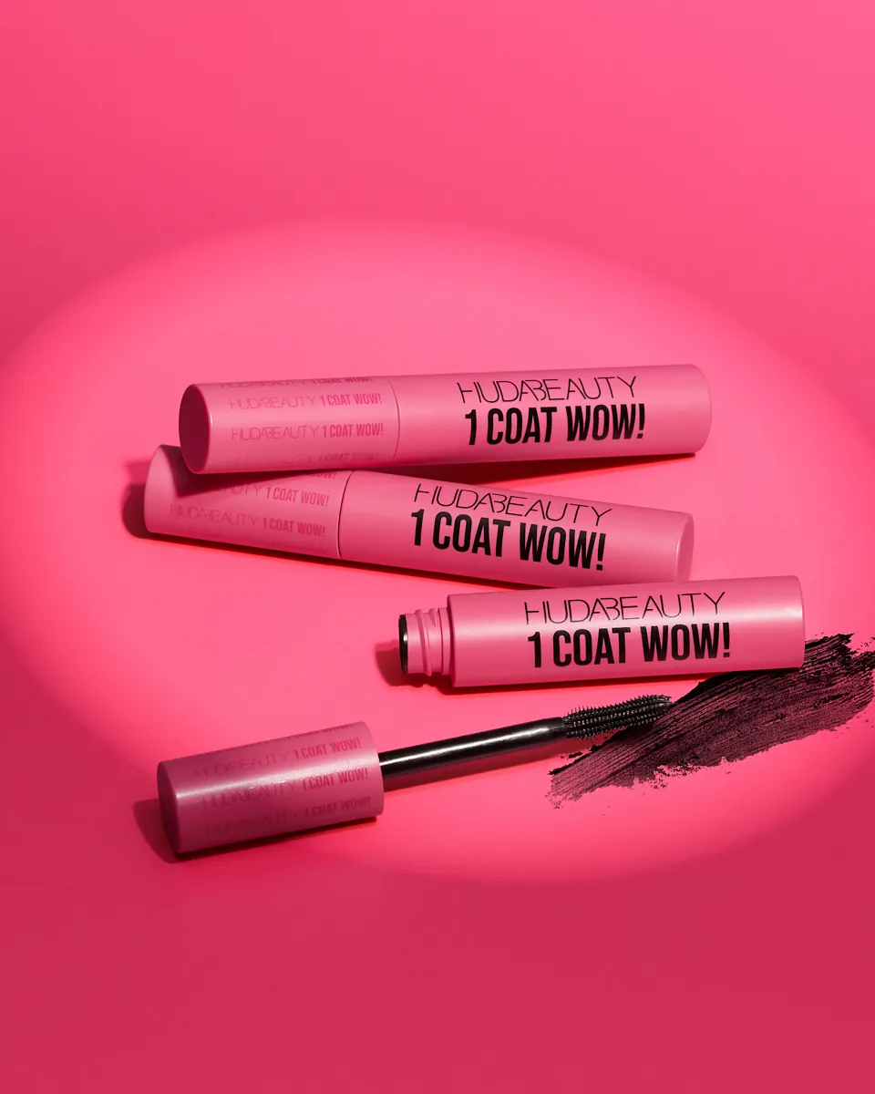 Huda Beauty 1 Coat Wow product photography by Aleksandar Pasaric