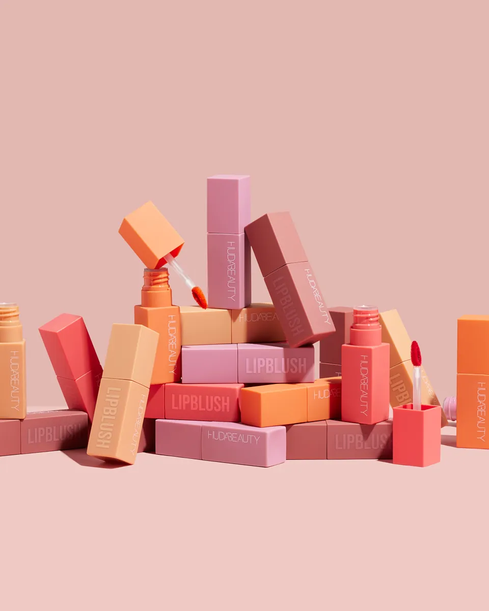 Huda Beauty Lip Blush product photography by Aleksandar Pasaric