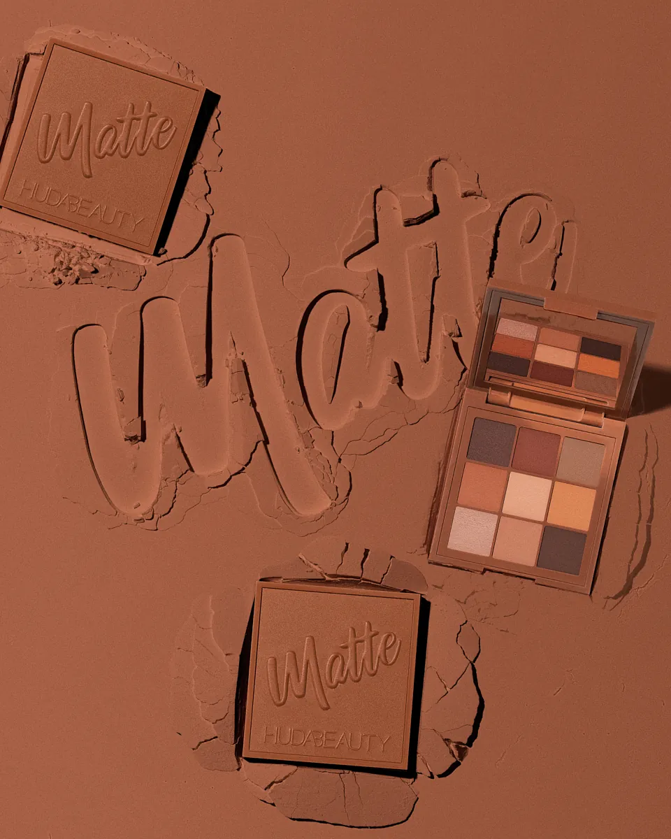 Huda Beauty Matte Obsessions product photography by Aleksandar Pasaric